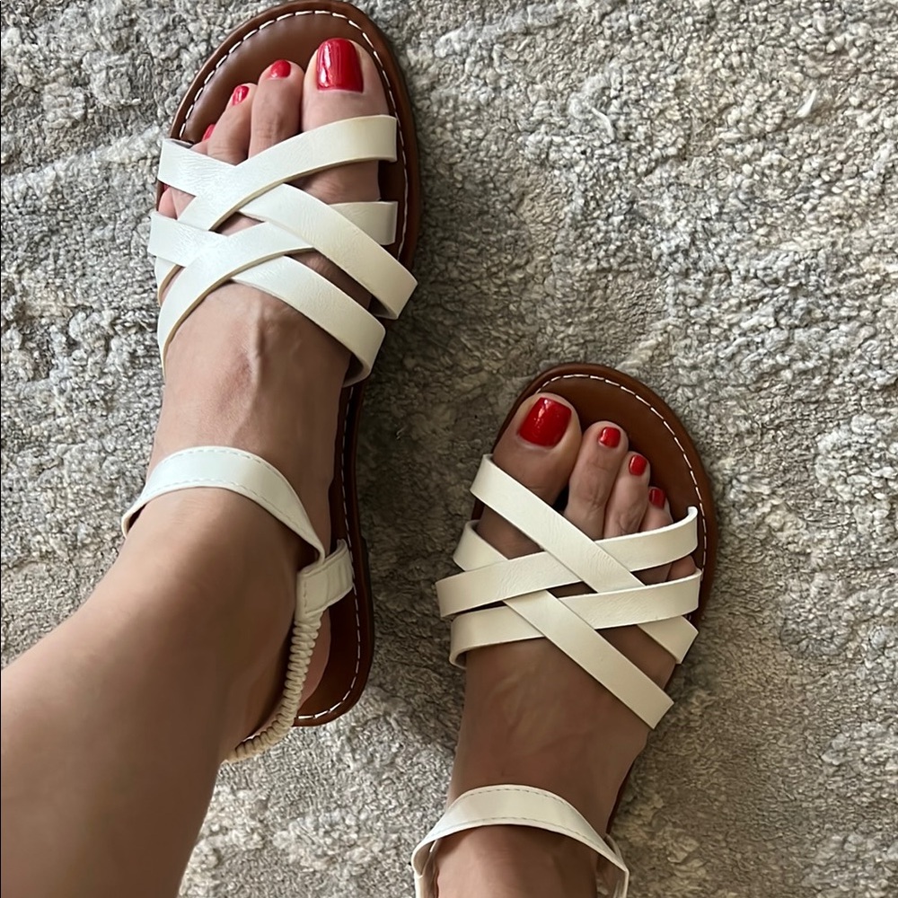 Elegant White Strappy Sandals